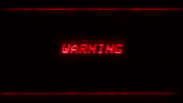 Warning Message found text on screen Loop Animation,