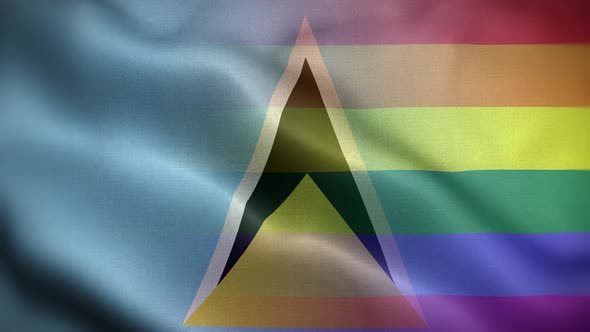LGBT Saint Lucia Flag Loop Background 4K