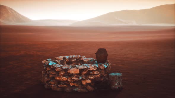 Old Stone Water Well in the Desert