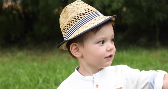 Handsome Little Caucasian Boy Pulling Funny Faces