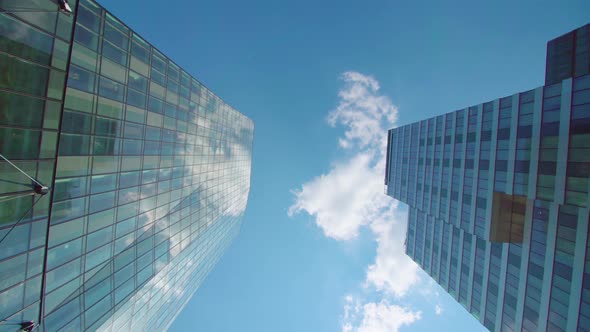 Highrise Office Buildings Stand Under Blue Sky in Ljubljana