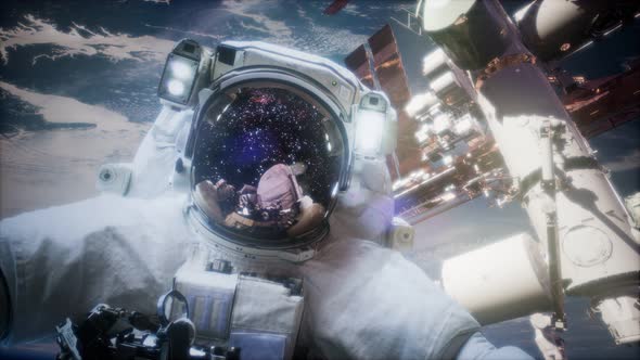 Astronaut at Spacewalk. Elements of This Image Furnished By NASA alt