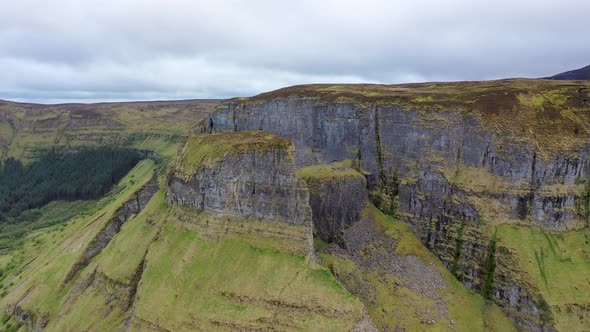 Aerial View of Rock Formation Located in County Leitrim Ireland Called Eagles Rock