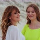 Two Young Smiling Women in Summer. Females Showing Positive Face Emotions - VideoHive Item for Sale