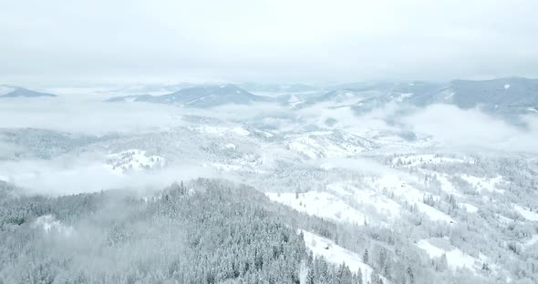 From Great Heigh Fairytale Mountain Landscape Snow Covered Alpine Sharp Peaks