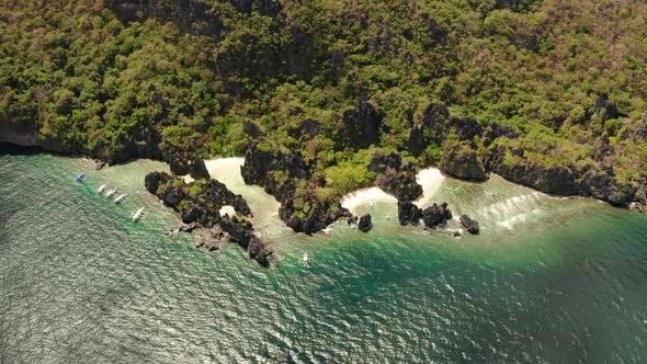 Tropical Seawater Lagoon and Beach Philippines El Nido