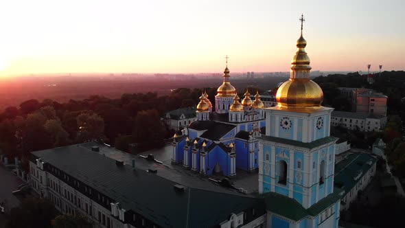 St. Michael's Golden-Domed Monastery in Kyiv, Ukraine. Aerial View