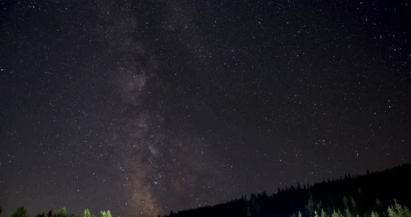 Magellanic Cloud And Milky Way Galaxy At The Night Sky. -