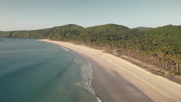 Seascape of Ocean Bay at Tropic Island Aerial