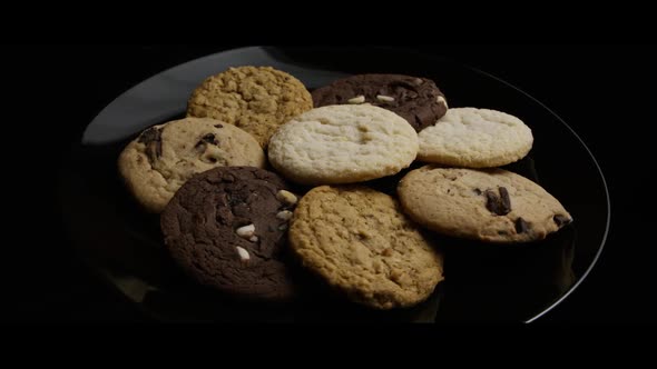 Cinematic, Rotating Shot of Cookies on a Plate - COOKIES 103