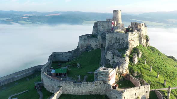 Aerial view of Spissky Castle in Spisske Podhradie, Slovakia