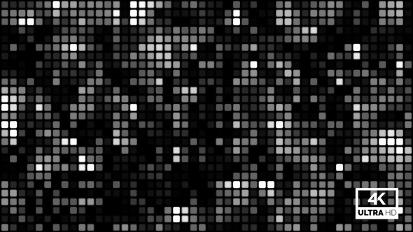 Black & White Digital Dots Led Display Background Animation Looped V18