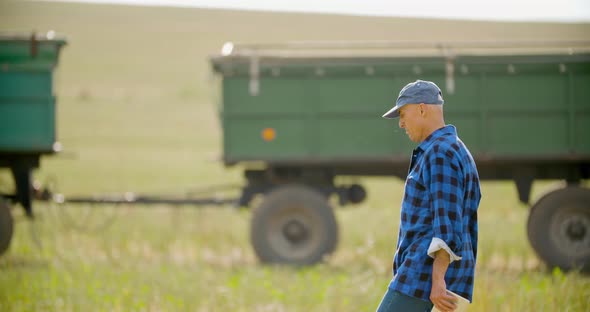 Farmer Using Digital Tablet Agriculture