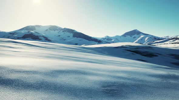 Snow Covered Volcanic Crater in Iceland