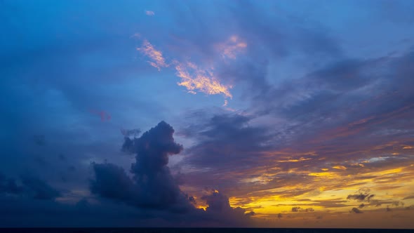 Time Lapse colorful clouds in sunset time Beautiful light of nature