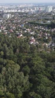 Aerial View of the Border of the Metropolis and the Forest