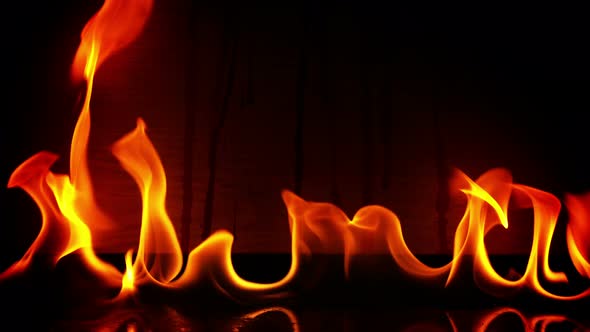 Fire Burning And Wooden Background 8 alt