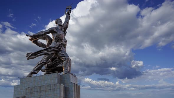 monument Rabochiy i Kolkhoznitsa, Moscow, Russia. Made of in 1937