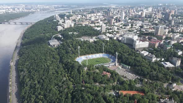 Kyiv, Ukraine. Aerial View. Slow Motion