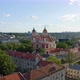Cityscape Aerial With Ornate Church In Vilnius, Lithuania - VideoHive Item for Sale