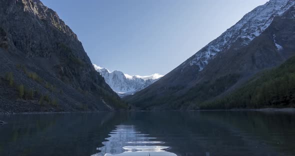 Mountain Lake Timelapse at the Summer or Autumn Time