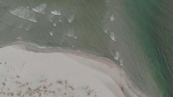 Sandy Beach and Waves Aerial View