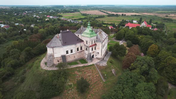 Aerial View of the Ancient Olesko Castle Near Lviv Ukraine