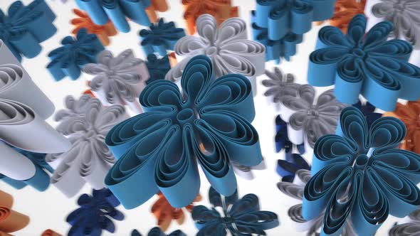 Abstract background of 3D flowers