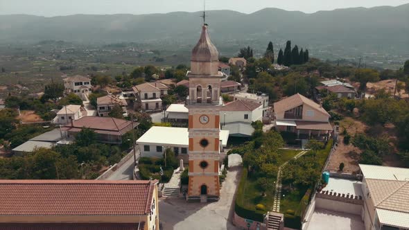 Flying around the church