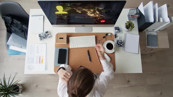 Businesswoman Working at Workplace