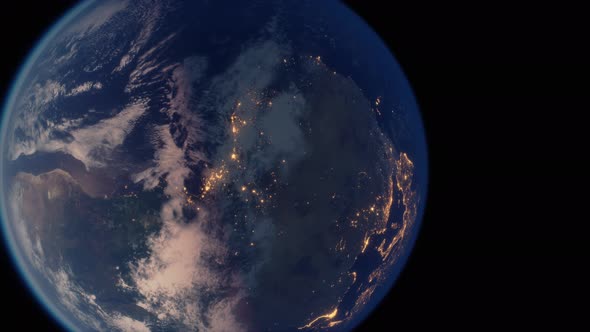 Beautiful Space View of the Earth with Cloud Formation