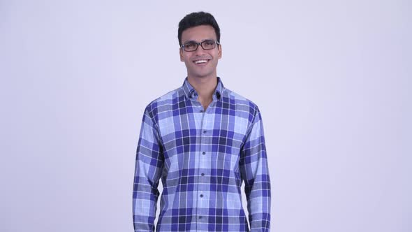 Happy Young Indian Hipster Man Smiling