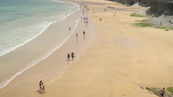 Vacationers On Beach At Saint Sebastian