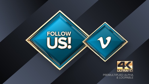 Vimeo Follow Us! Rotating Sign 4K Looping Design Element