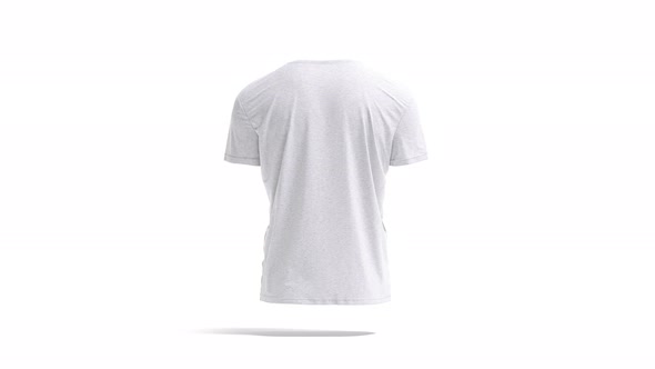 Blank melange wrinkled t-shirt mockup, looped rotation