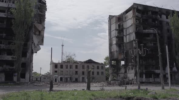 War in Ukraine  Destroyed Building in Borodyanka Bucha District