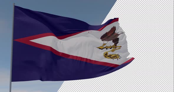 flag American samoa patriotism national freedom, seamless loop, alpha channel