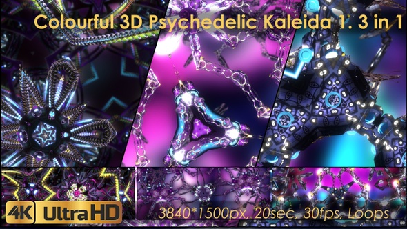 Colourful Psychedelic Kaleida VJ Pack