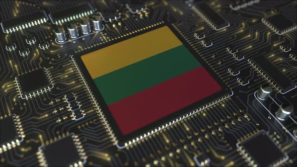 National Flag of Lithuania on the Operating Chipset