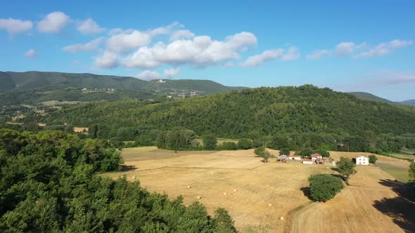 Scenic panoramic landscape of farmland