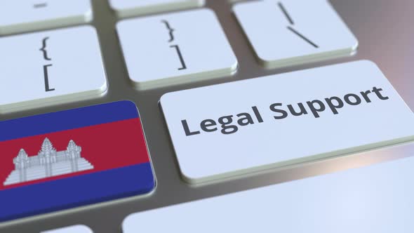 Legal Support Text and Flag of Cambodia on the Keys