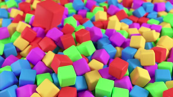 Colorful Background From a Pile of Abstract Cubes