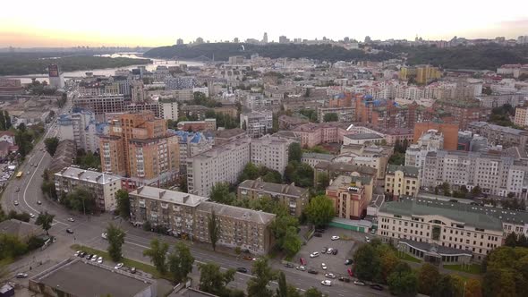 Sunset in the Old Town of Kiev