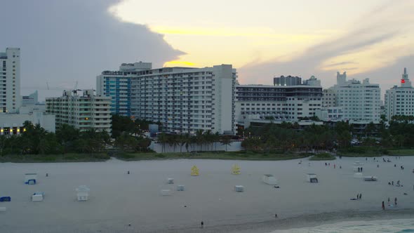 Aerial shot of the beach in Miami