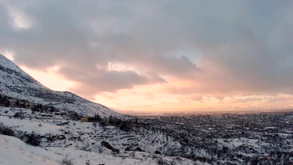 Snow And City Timelapse