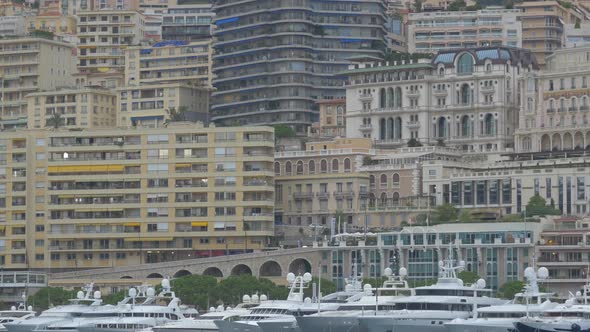 Tilt up of buildings in Monaco