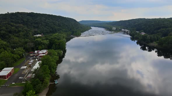 View From the Height of the River Delaware Pennsylvania USA