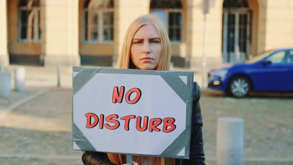 No Disturb Slogan on Protest Walk