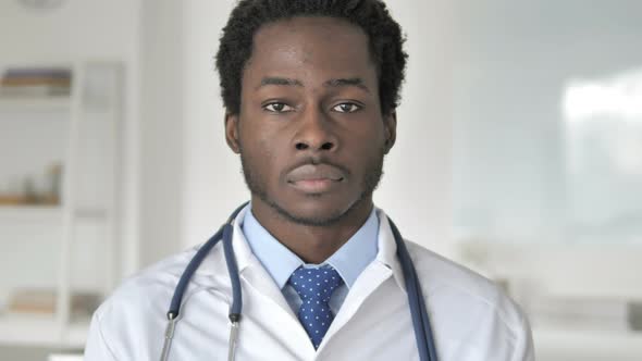 Portrait of Serious African Doctor