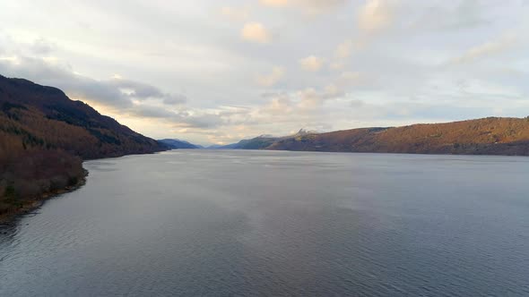 Aerial View of Loch Ness in Scotland